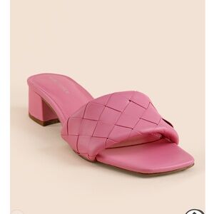 Marc Fisher Casper Slip On Heeled Sandal quilted mules pink sandals size 8